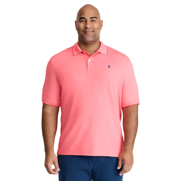 BIG AND TALL ADVANTAGE PERFORMANCE SHORT-SLEEVE POLO - CAYENNE PINK