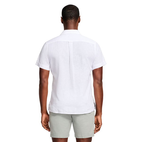 EASY WEAR LUXURY LINEN SHORT-SLEEVE SHIRT - BRIGHT WHITE