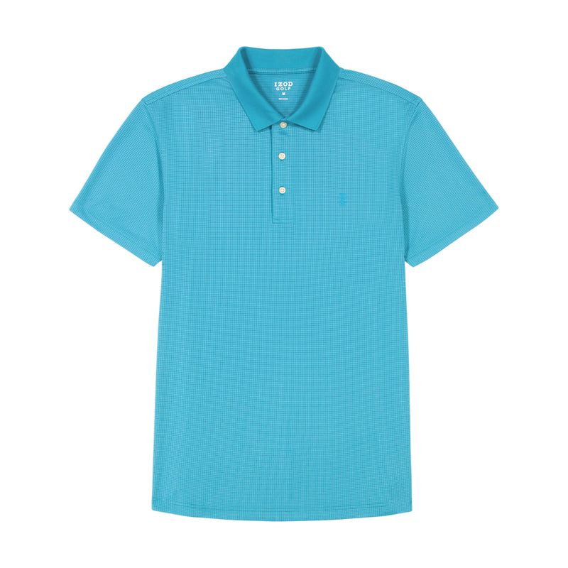 PERFORMANCE GOLF GRID SHORT-SLEEVE STRETCH POLO - BLUE VERVAIN