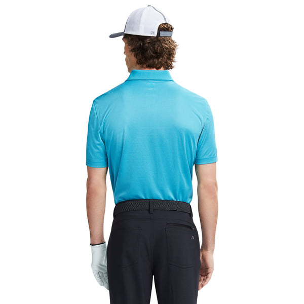 PERFORMANCE GOLF GRID SHORT-SLEEVE STRETCH POLO - BLUE VERVAIN