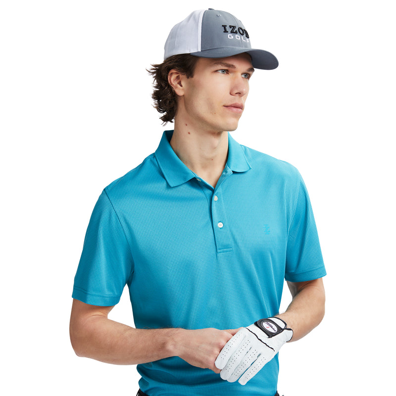 PERFORMANCE GOLF GRID POLO - BLUE VERVAIN