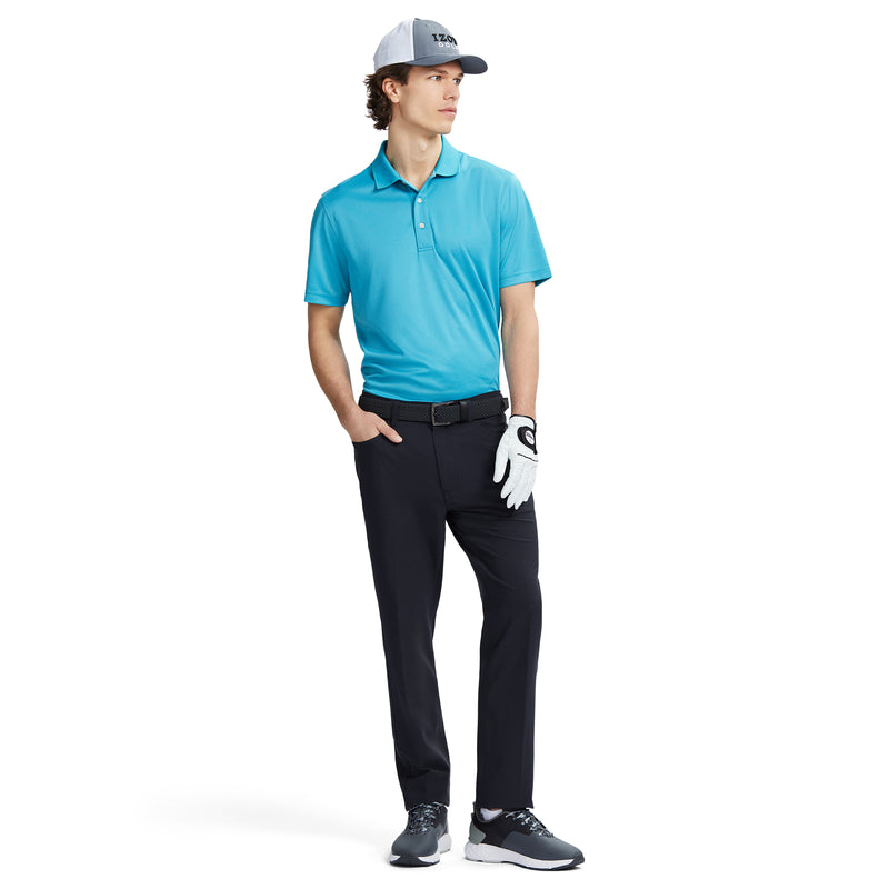 PERFORMANCE GOLF GRID SHORT-SLEEVE STRETCH POLO - BLUE VERVAIN