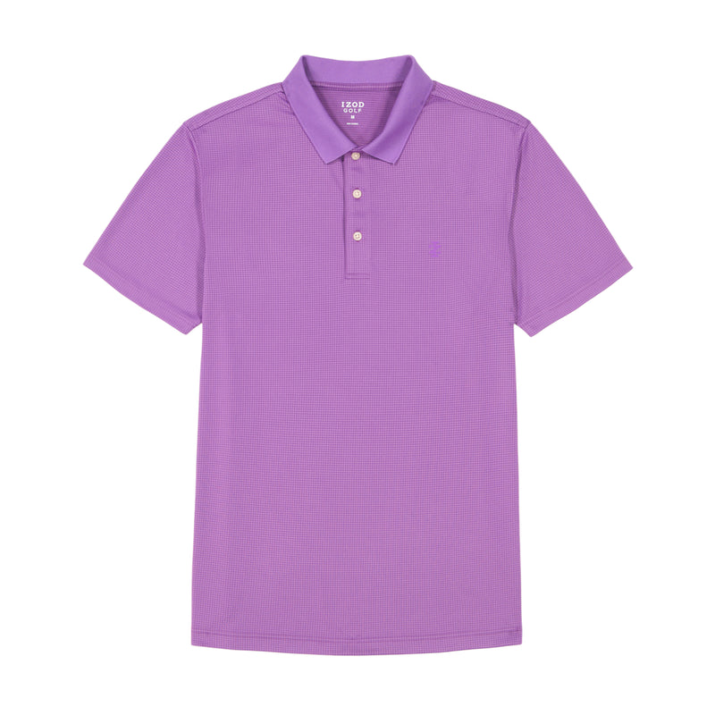 PERFORMANCE GOLF GRID SHORT-SLEEVE STRETCH POLO - DEWBERRY PURPLE