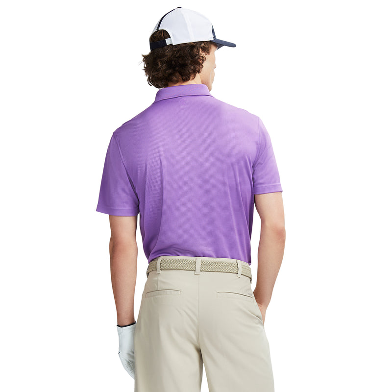 PERFORMANCE GOLF GRID SHORT-SLEEVE STRETCH POLO - DEWBERRY PURPLE