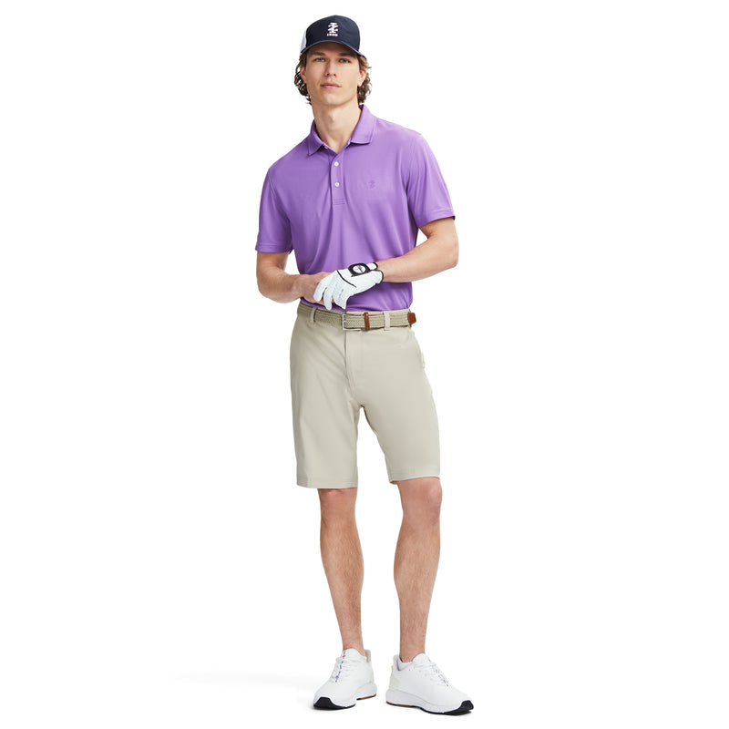 PERFORMANCE GOLF GRID SHORT-SLEEVE STRETCH POLO - DEWBERRY PURPLE