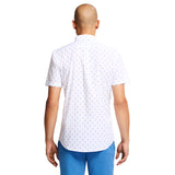 BREEZE SHORT SLEEVE PRINTED BUTTON DOWN SHIRT - BRIGHT WHITE