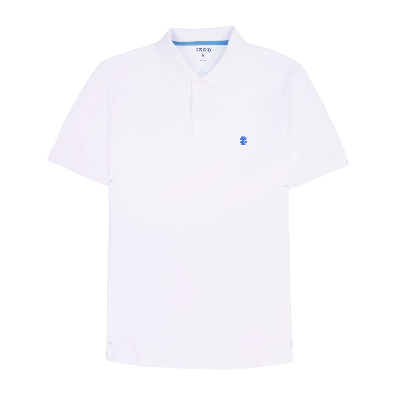 SHORT-SLEEVE INTERLOCK POLO - BRIGHT WHITE