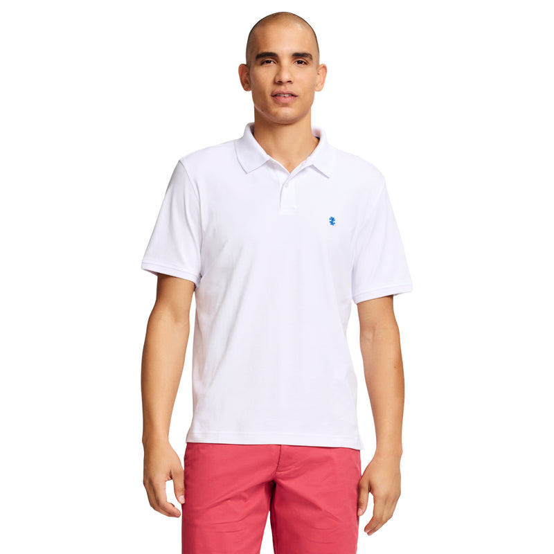 INTERLOCK SHORT-SLEEVE SOLID POLO - BRIGHT WHITE