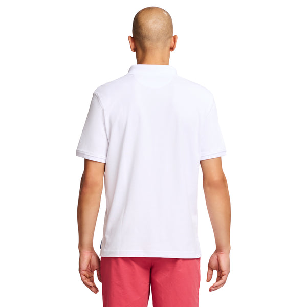 SHORT-SLEEVE INTERLOCK POLO - BRIGHT WHITE