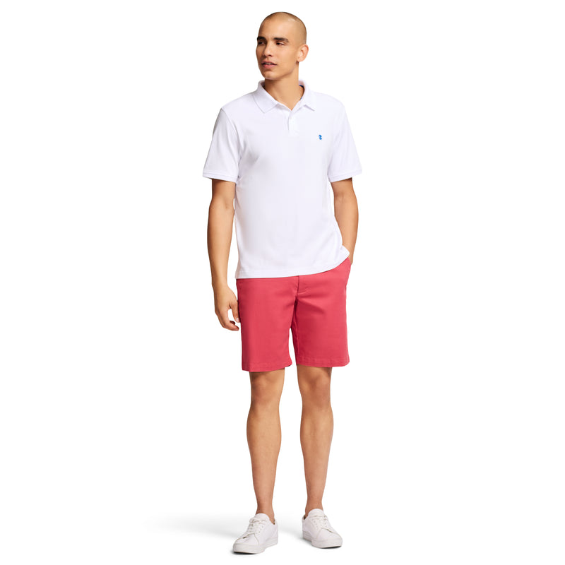 INTERLOCK SHORT-SLEEVE SOLID POLO - BRIGHT WHITE