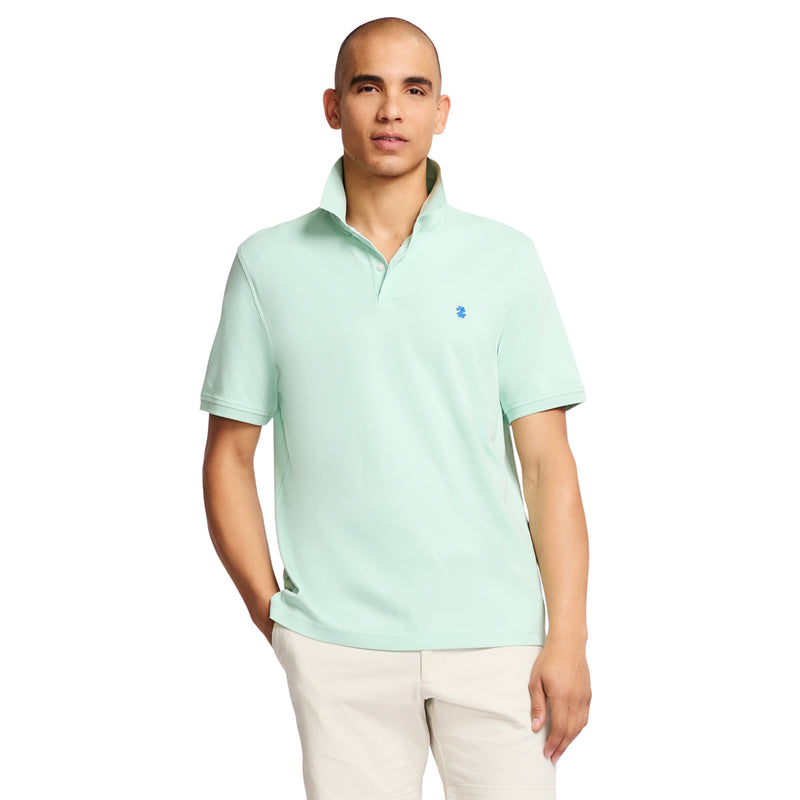 SHORT-SLEEVE INTERLOCK POLO - MIST GREEN