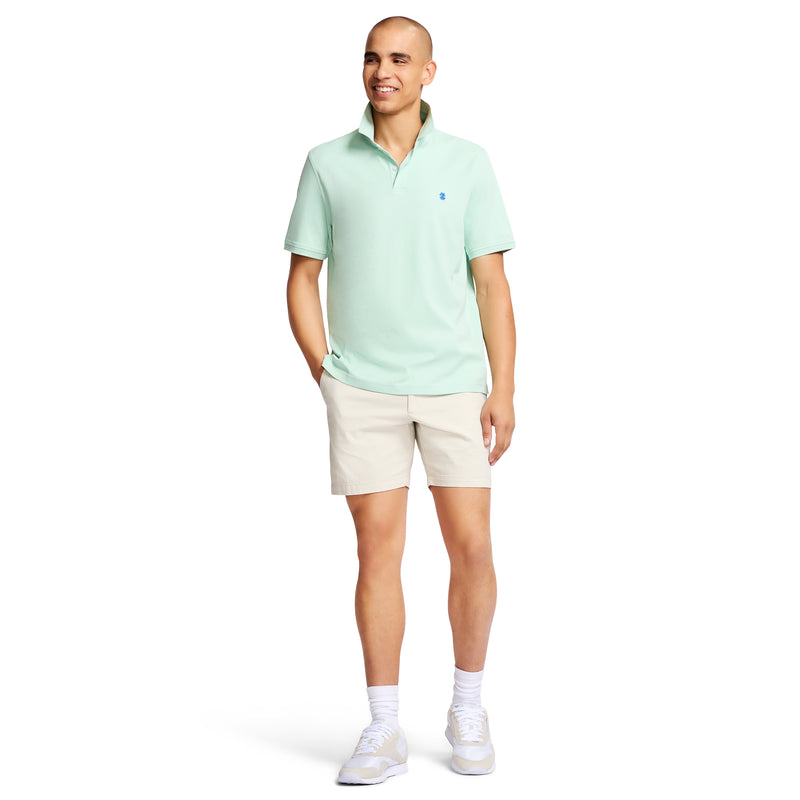 SHORT-SLEEVE INTERLOCK POLO - MIST GREEN