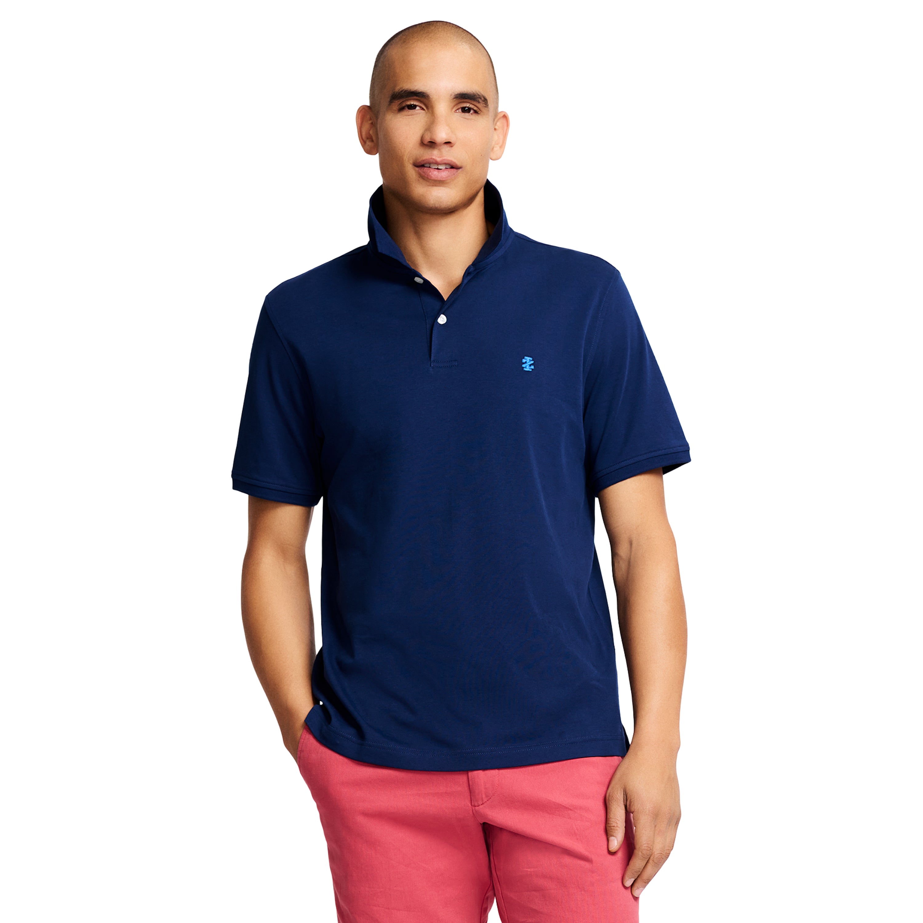 SHORT SLEEVE INTERLOCK POLO MEDIEVAL BLUE – IZOD