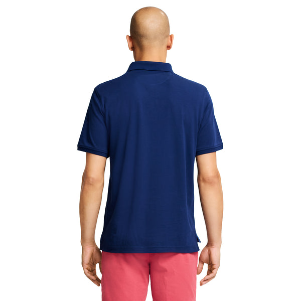 SHORT-SLEEVE INTERLOCK POLO - MEDIEVAL BLUE