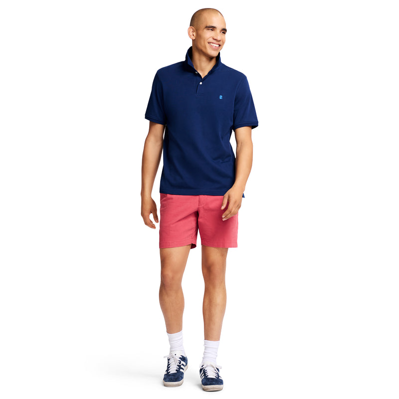 SHORT-SLEEVE INTERLOCK POLO - MEDIEVAL BLUE