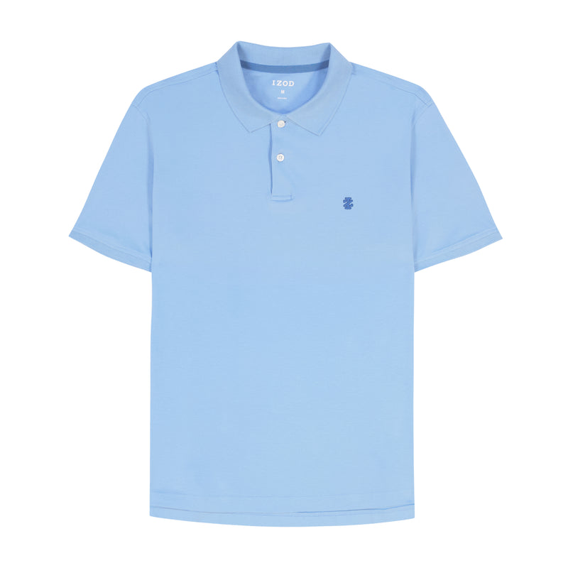 INTERLOCK SHORT-SLEEVE SOLID POLO - CORNFLOWER BLUE