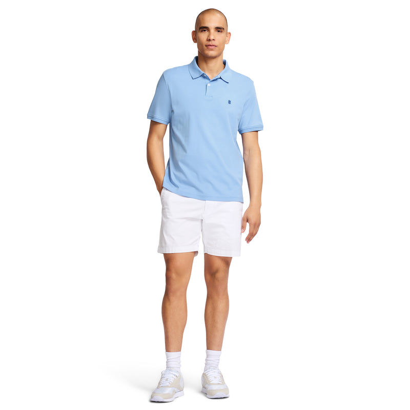 SHORT-SLEEVE INTERLOCK POLO - CORNFLOWER BLUE