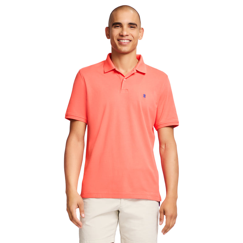 INTERLOCK SHORT-SLEEVE SOLID POLO - PORCELAIN ROSE