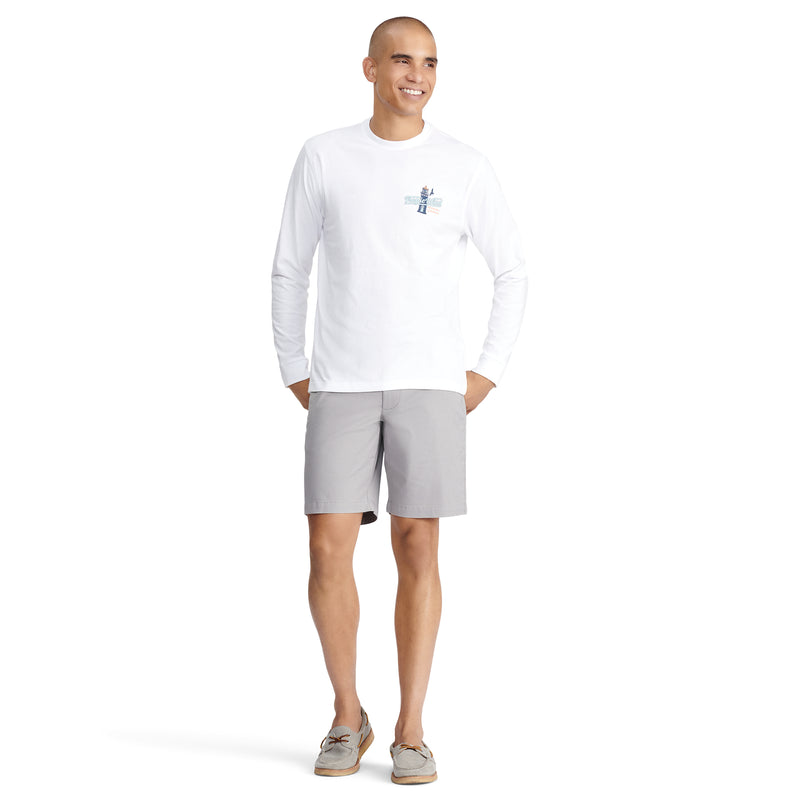 SALTWATER FLAT-FRONT TWILL SHORT 9.5" - CINDERBLOCK TAUPE