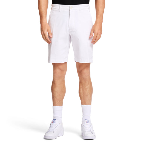 SALTWATER FLAT-FRONT TWILL SHORT 9.5" - BRIGHT WHITE