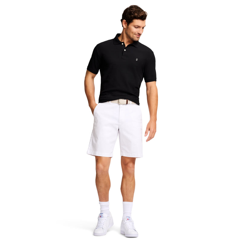 SALTWATER FLAT-FRONT TWILL SHORT 9.5" - BRIGHT WHITE