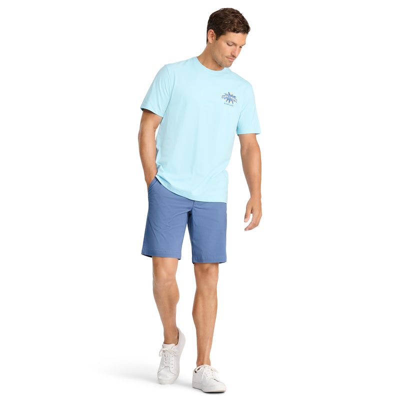 SALTWATER 9.5" FLAT FRONT CHINO SHORT - BIJOU BLUE