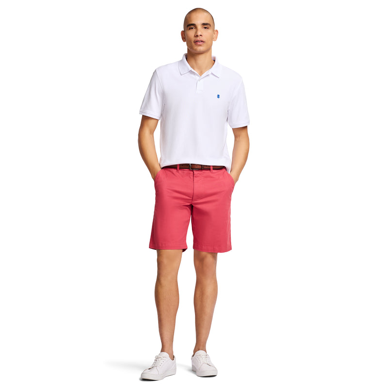 SALTWATER FLAT-FRONT TWILL SHORT 9.5" - SALTWATER RED