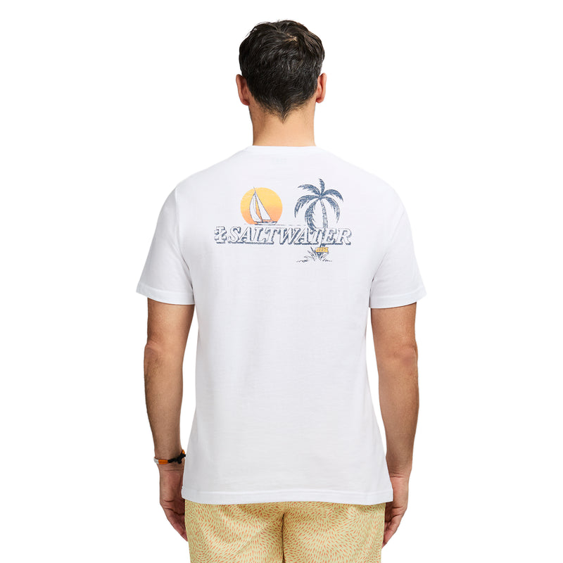 SALTWATER SHORT SLEEVE GRAPHIC TEE - BRIGHT WHITE