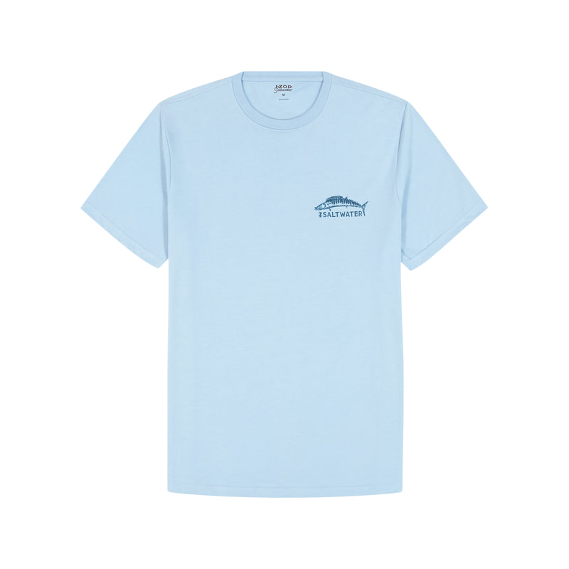 SALTWATER SHORT SLEEVE GRAPHIC TEE - PLACID BLUE