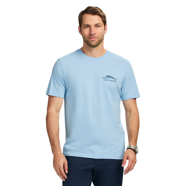 SALTWATER SHORT SLEEVE GRAPHIC TEE - PLACID BLUE