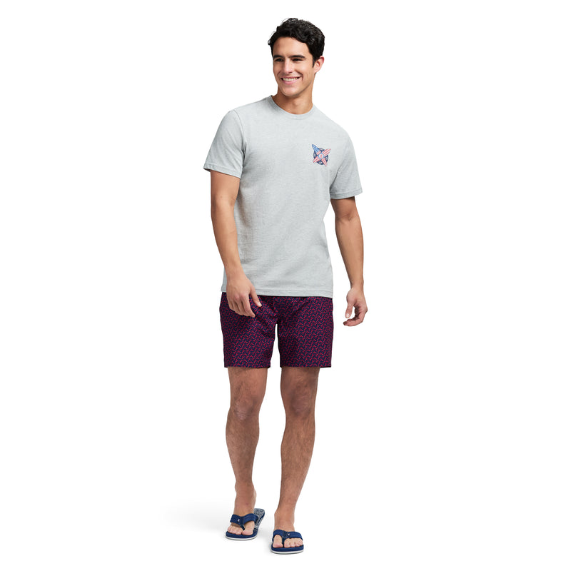 SALTWATER SHORT SLEEVE GRAPHIC TEE - LT GREY HTHR