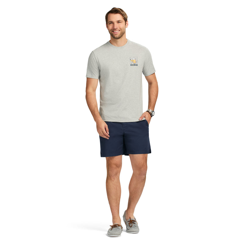 SALTWATER SHORT SLEEVE GRAPHIC TEE - LT GREY HTHR