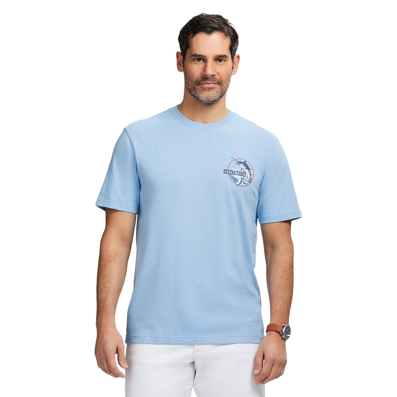 SALTWATER SHORT SLEEVE GRAPHIC TEE - PLACID BLUE