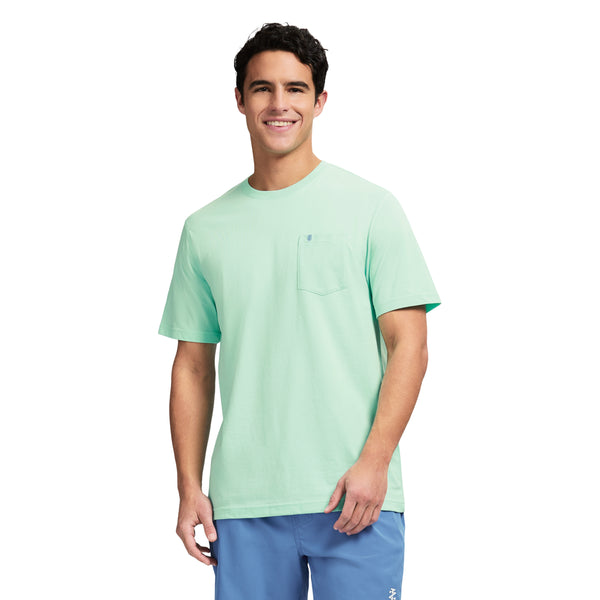 SALTWATER SOFT WASH POCKET TEE - BIRDS EGG GREEN