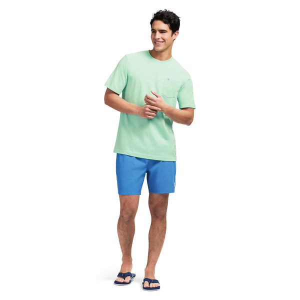 SALTWATER SOFT WASH POCKET TEE - BIRDS EGG GREEN