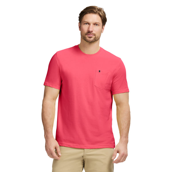 SALTWATER SOFT WASH POCKET TEE - HOLLY BERRY