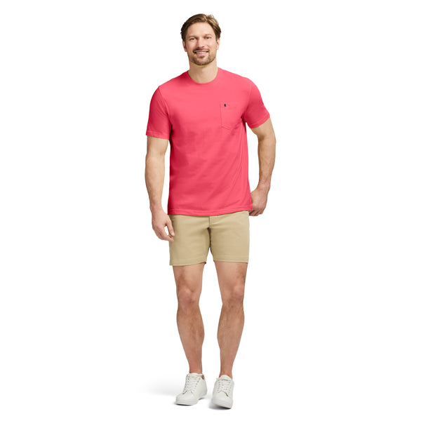 SALTWATER SOFT WASH POCKET TEE - HOLLY BERRY