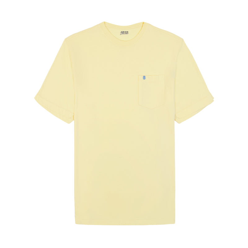 SALTWATER SOFT WASH POCKET TEE - LEMON MERINGUE