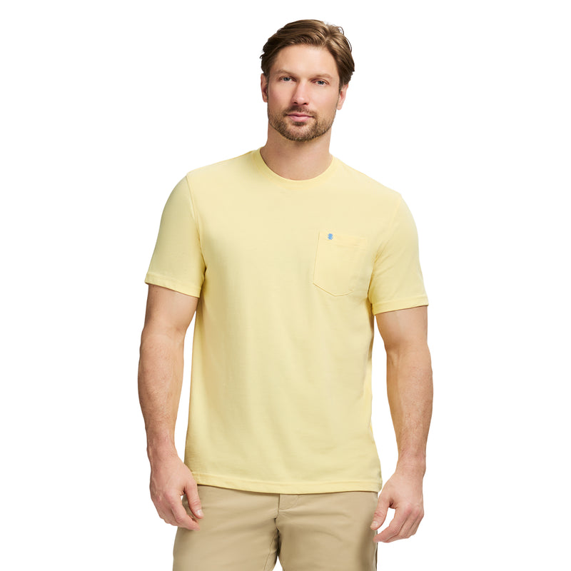 SALTWATER SOFT WASH POCKET TEE - LEMON MERINGUE