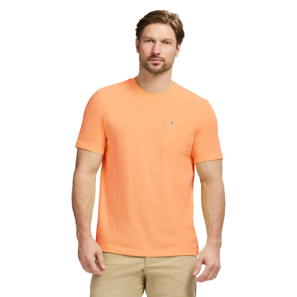 SALTWATER SOFT WASH POCKET TEE - CANTALOUPE