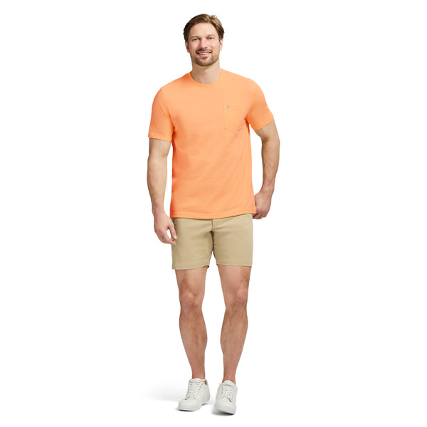 SALTWATER SOFT WASH POCKET TEE - CANTALOUPE
