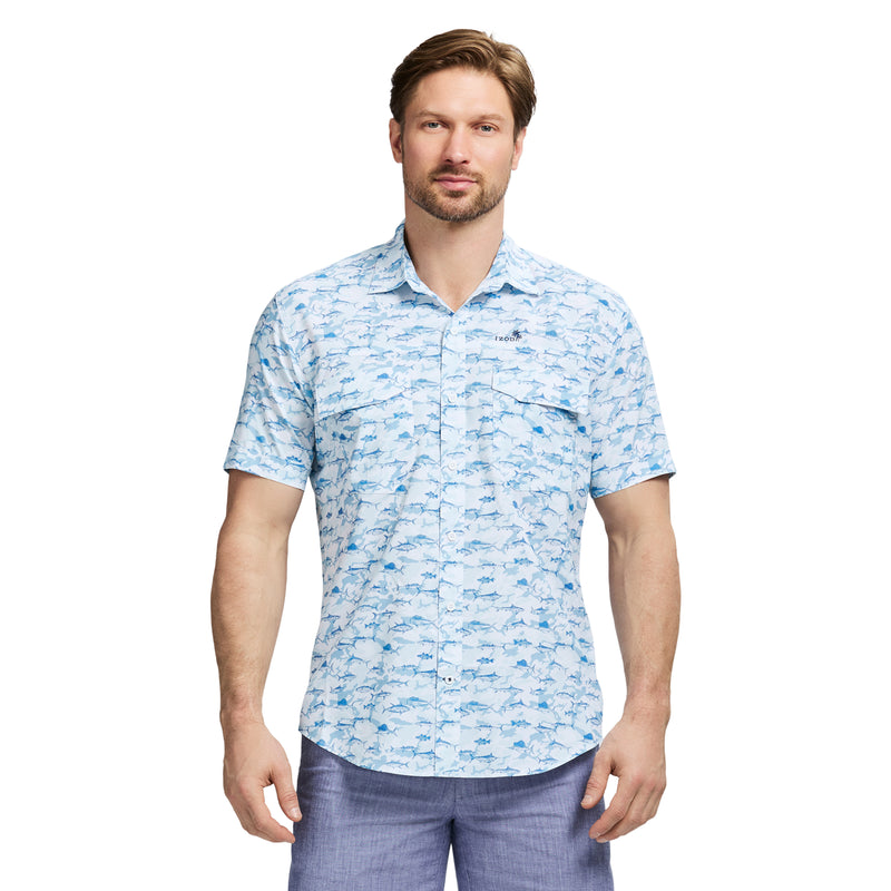 SUNSHIELD PERFORMANCE PRINTED SHIRT - RIVIERA