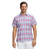 MADRAS PLAID SHORT SLEEVE BUTTON DOWN SHIRT - HOLLY BERRY