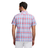 MADRAS PLAID SHORT SLEEVE BUTTON DOWN SHIRT - HOLLY BERRY