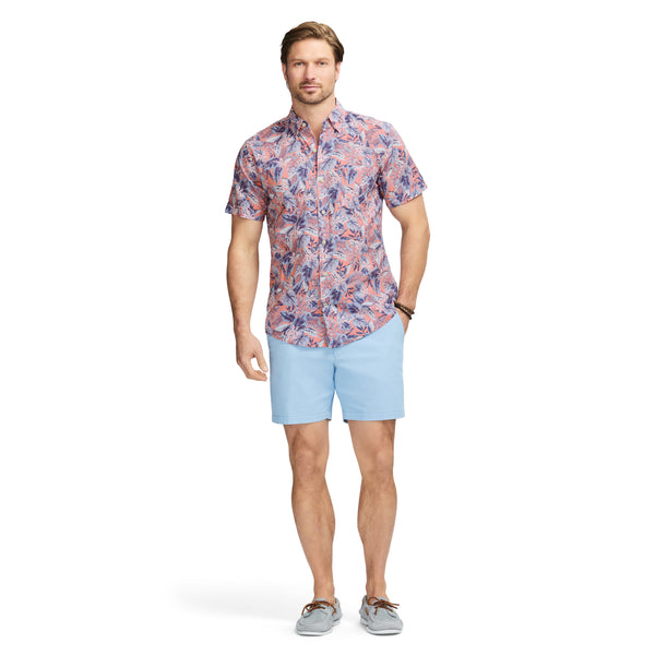 DOCKSIDE SHORT SLEEVE CHAMBRAY PRINTS - MAUVEGLOW