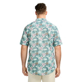BIG & TALL DOCKSIDE SHORT SLEEVE CHAMBRAY PRINTED SHIRT - JADE