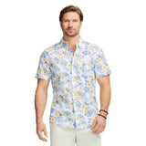 DOCKSIDE SHORT SLEEVE CHAMBRAY PRINTS - BRIGHT WHITE