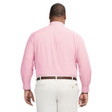 BIG & TALL PERFORMANCE COMFORT LONG SLEEVE PLAID BUTTON DOWN SHIRT - PINK CARNATION