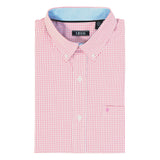 BIG & TALL PERFORMANCE COMFORT LONG SLEEVE PLAID BUTTON DOWN SHIRT - PINK CARNATION