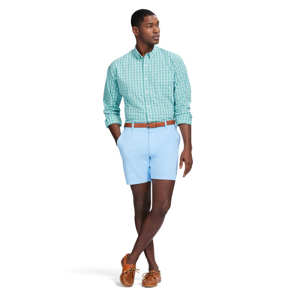 PERFORMANCE COMFORT LONG SLEEVE PLAID BUTTON DOWN SHIRT - WASABI